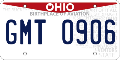 OH license plate GMT0906