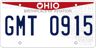 OH license plate GMT0915