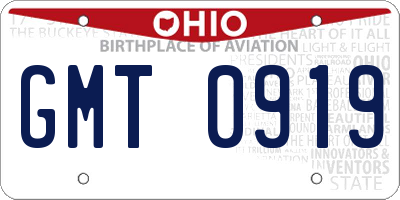 OH license plate GMT0919
