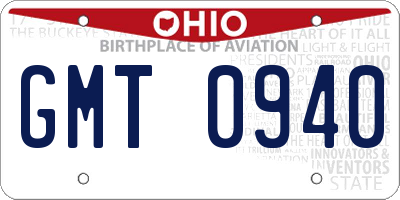 OH license plate GMT0940