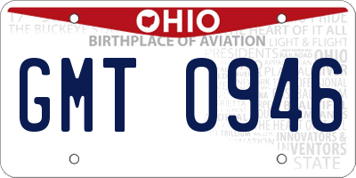 OH license plate GMT0946