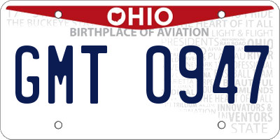 OH license plate GMT0947