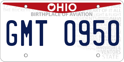 OH license plate GMT0950