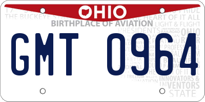 OH license plate GMT0964