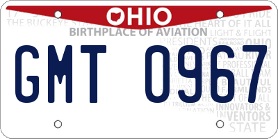 OH license plate GMT0967