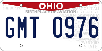OH license plate GMT0976