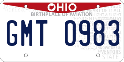 OH license plate GMT0983