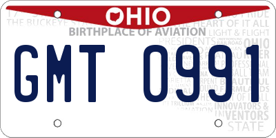 OH license plate GMT0991