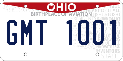 OH license plate GMT1001