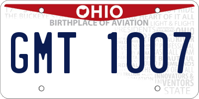 OH license plate GMT1007
