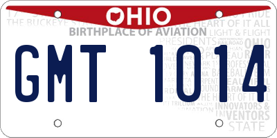 OH license plate GMT1014