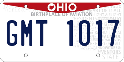 OH license plate GMT1017