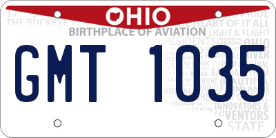 OH license plate GMT1035