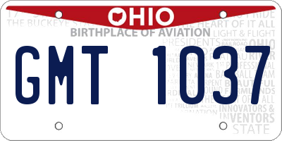 OH license plate GMT1037