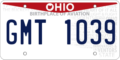 OH license plate GMT1039