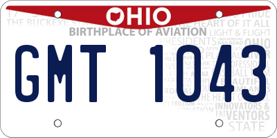 OH license plate GMT1043