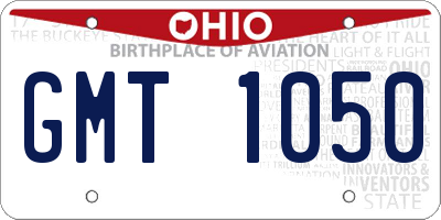 OH license plate GMT1050