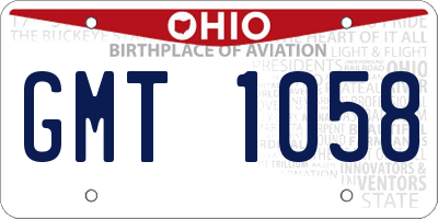 OH license plate GMT1058