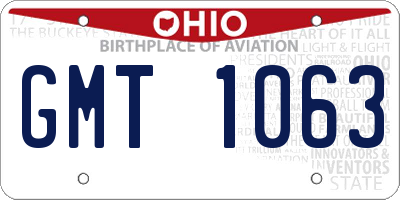 OH license plate GMT1063