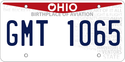 OH license plate GMT1065