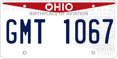 OH license plate GMT1067