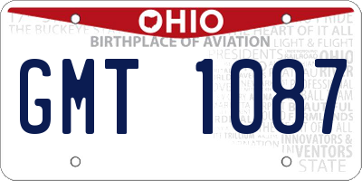 OH license plate GMT1087