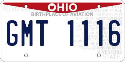 OH license plate GMT1116