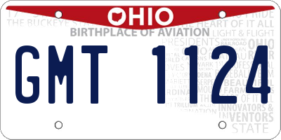 OH license plate GMT1124