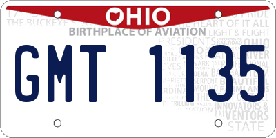 OH license plate GMT1135