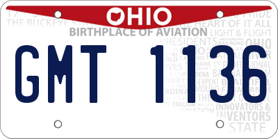 OH license plate GMT1136