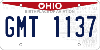 OH license plate GMT1137