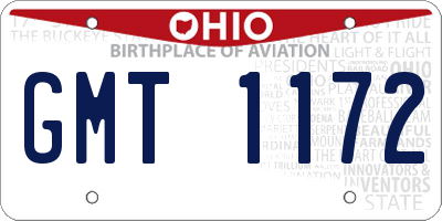 OH license plate GMT1172