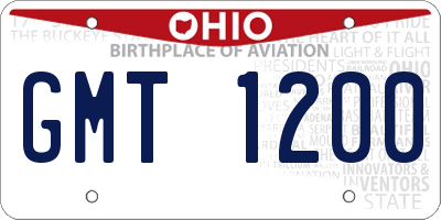 OH license plate GMT1200