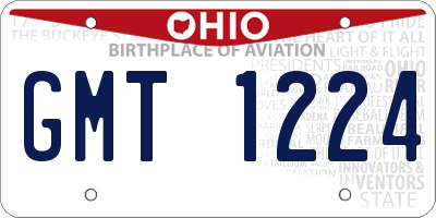 OH license plate GMT1224