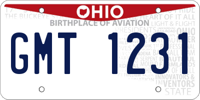 OH license plate GMT1231