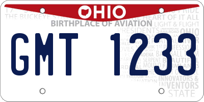 OH license plate GMT1233