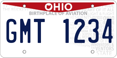 OH license plate GMT1234