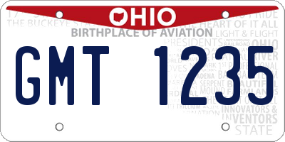 OH license plate GMT1235