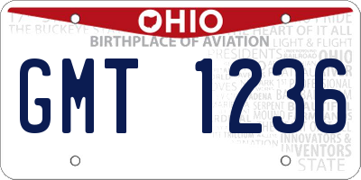 OH license plate GMT1236