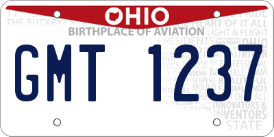 OH license plate GMT1237
