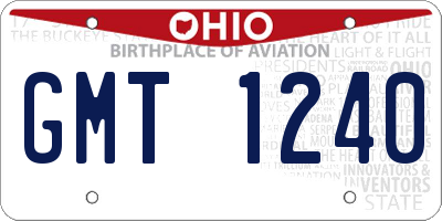 OH license plate GMT1240