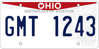 OH license plate GMT1243