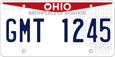 OH license plate GMT1245