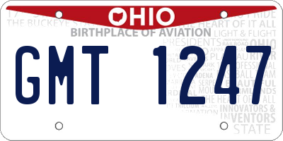 OH license plate GMT1247