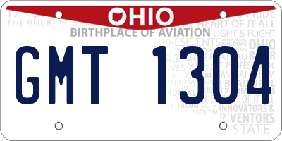 OH license plate GMT1304
