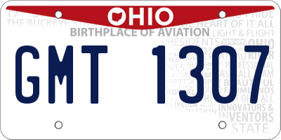 OH license plate GMT1307