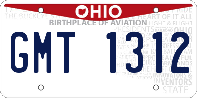 OH license plate GMT1312