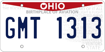 OH license plate GMT1313