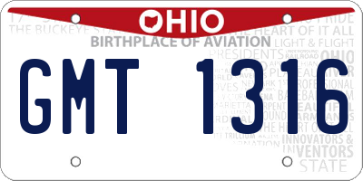 OH license plate GMT1316