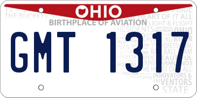 OH license plate GMT1317